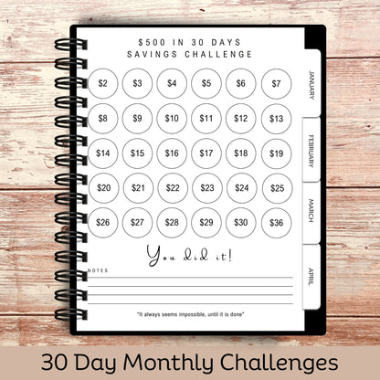 Custom Budget Planner - Black Striped