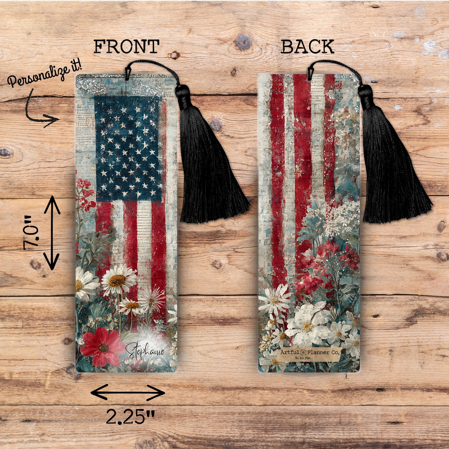 American Wildflowers Personalized Bookmark