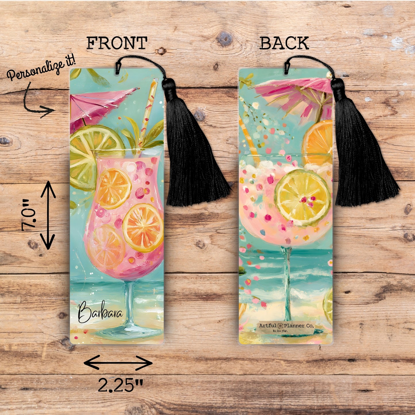 Beachside Spritz Personalized Bookmark