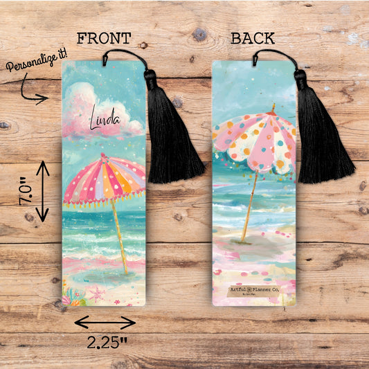 Beachy Cabana Personalized Bookmark