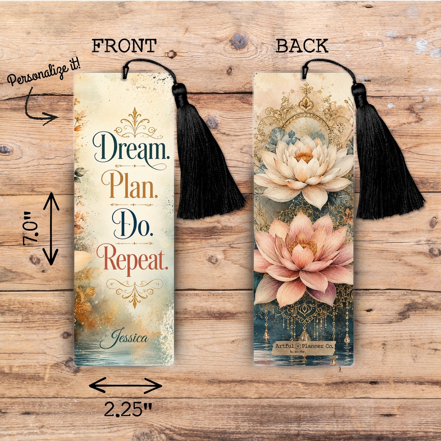Dream. Plan. Do. Repeat. Personalized Bookmark