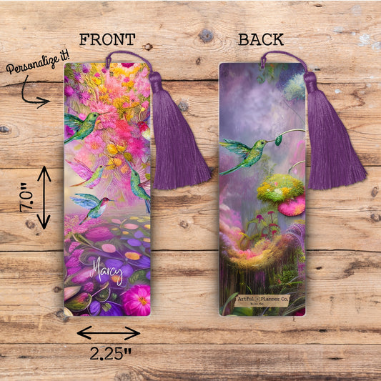 Ethereal Hummingbirds Personalized Bookmark