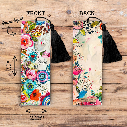 Flower Power Personalized Bookmark