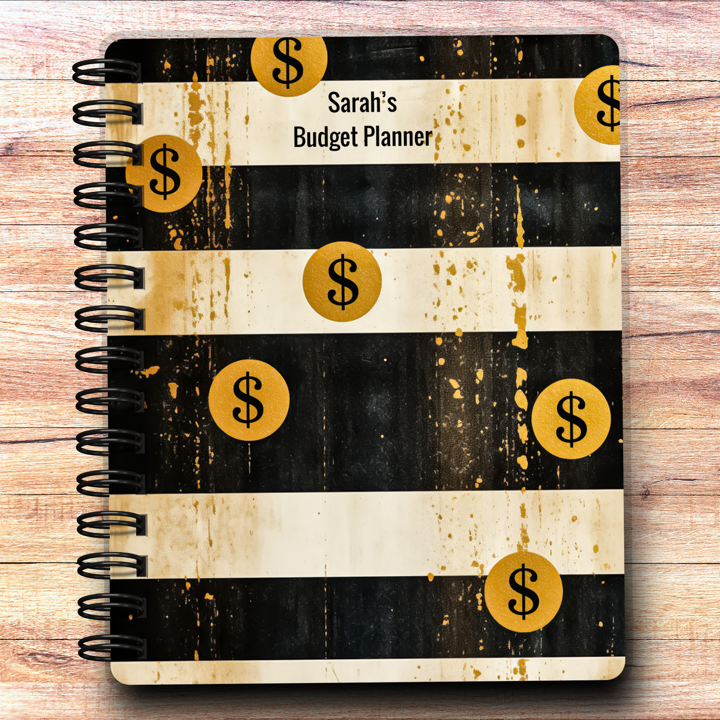 Custom Budget Planner - Black Striped