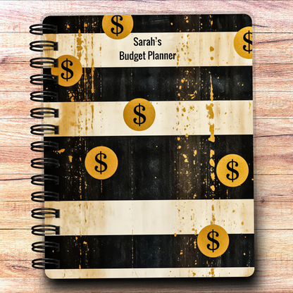 Custom Budget Planner - Black Striped