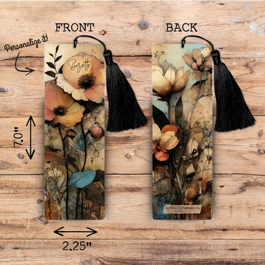 Gothic Poppy Garden Personalized Bookmark