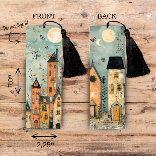 Moon Blossom Lane Personalized Bookmark
