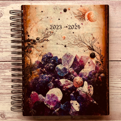 Personalized Monthly Planner - Moon Crystals