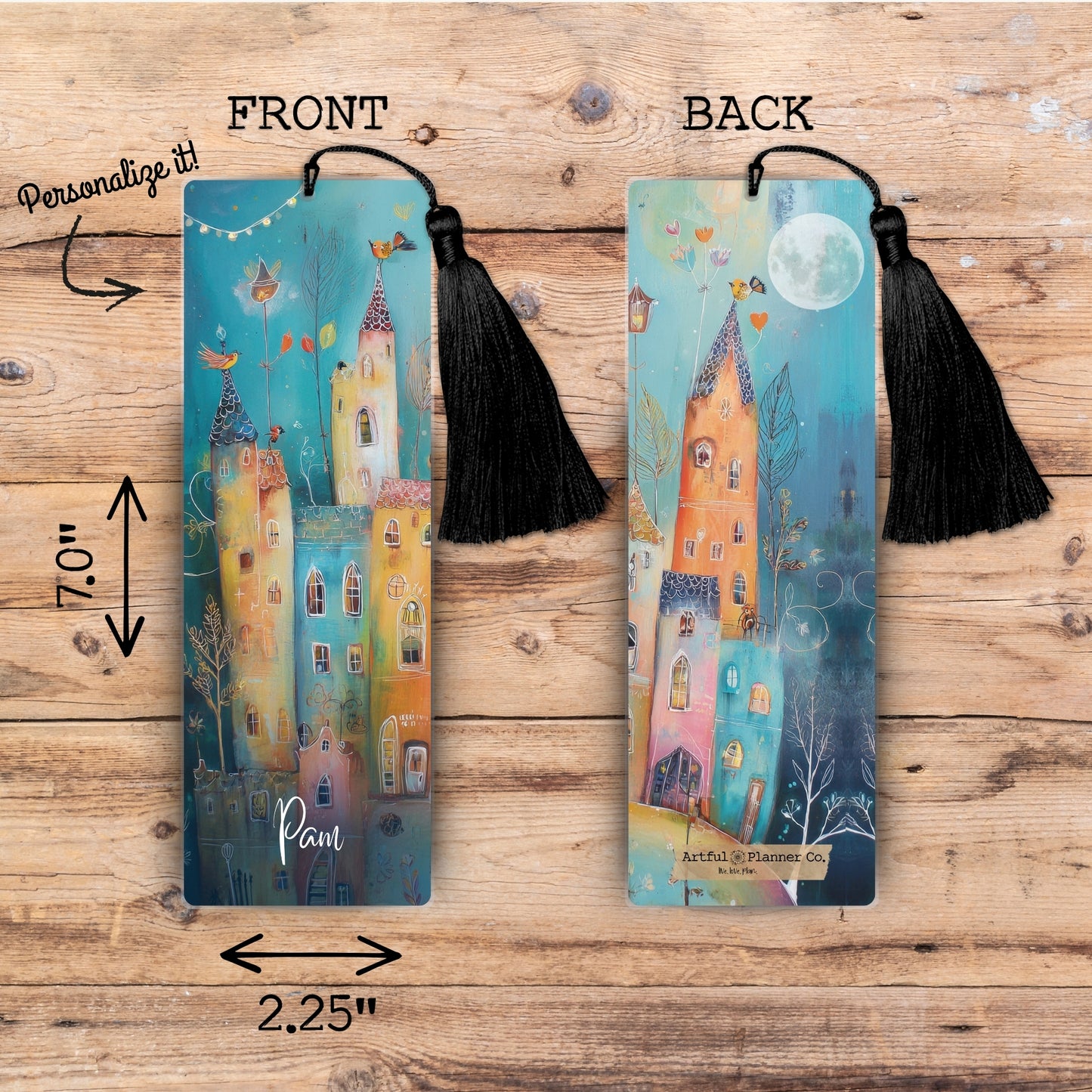 Moonlit Ave. Personalized Bookmark