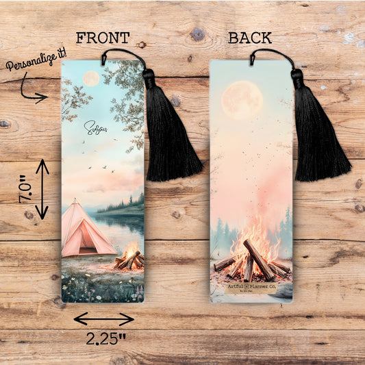 Moonlit Campfire Personalized Bookmark