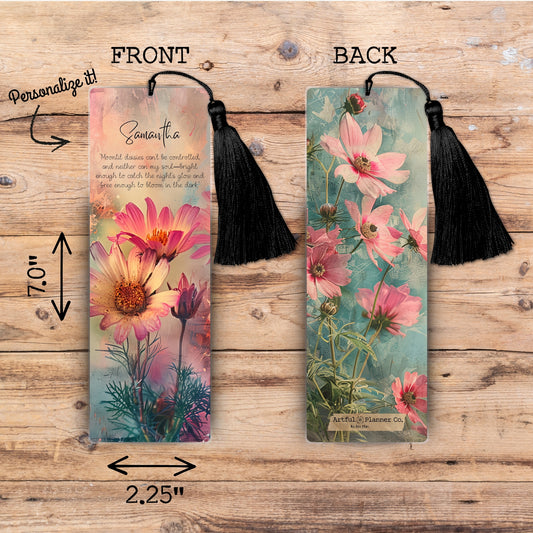 Moonlit Daisies Personalized Bookmark