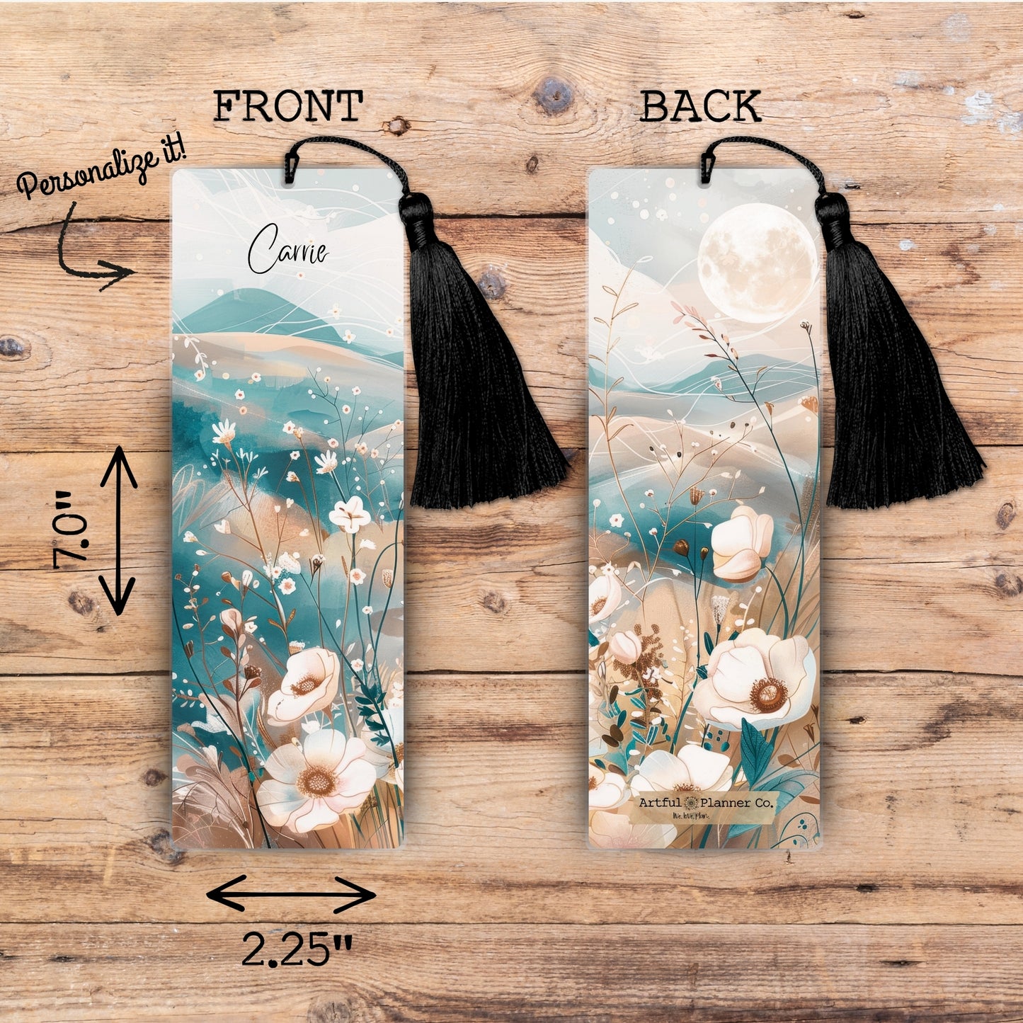Moonlit Meadow Personalized Bookmark