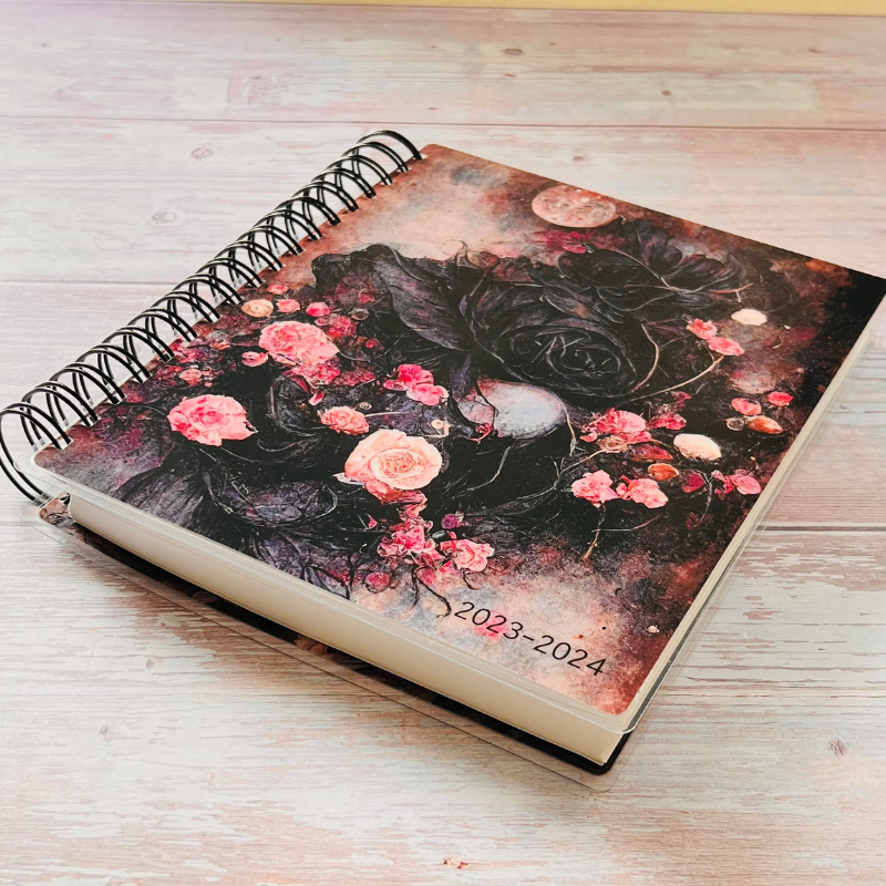Personalized 6 Month Daily Planner | Gothic Celestial Rose