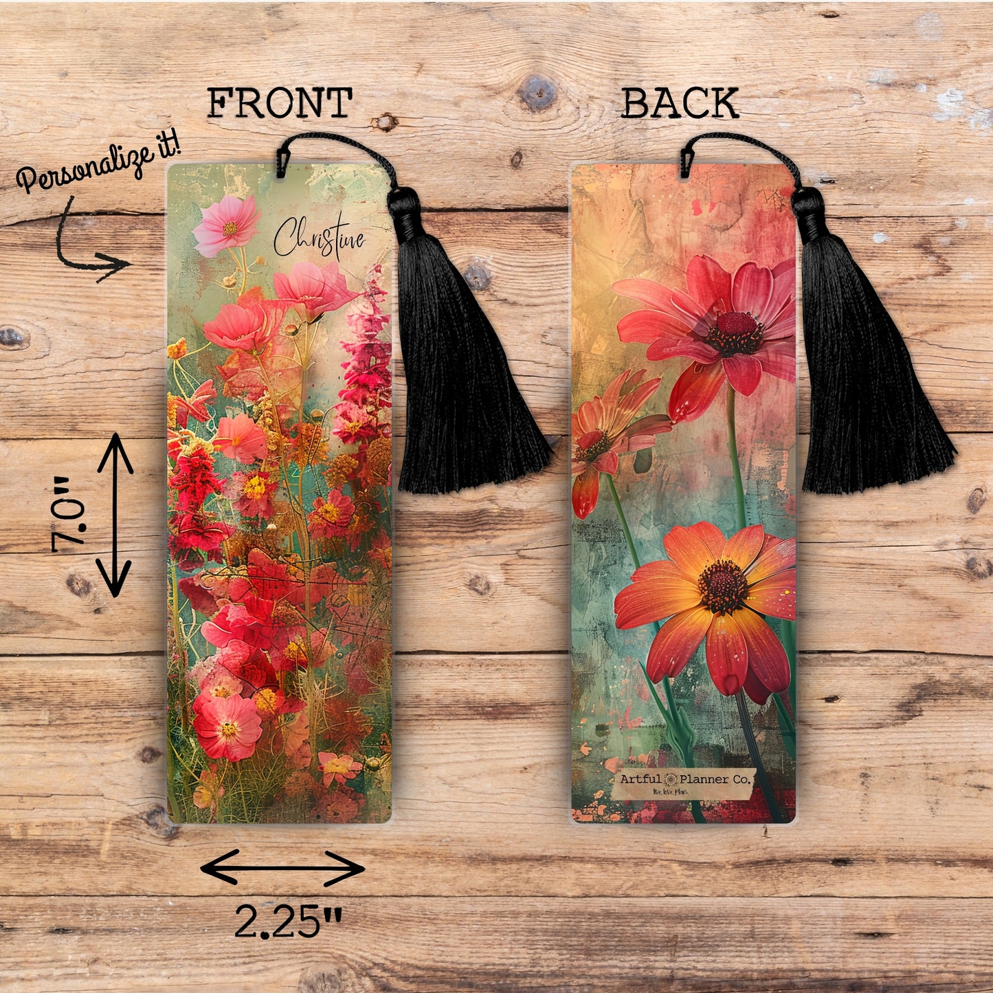 Radiant Wildflowers Personalized Bookmark