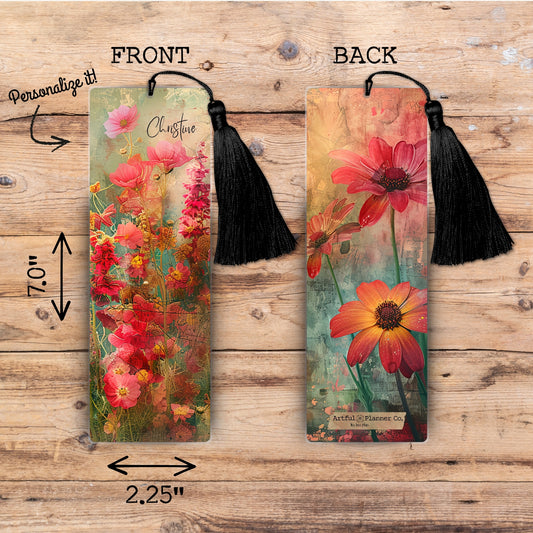 Radiant Wildflowers Personalized Bookmark