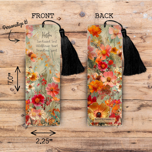 Sun-Kissed Wildflowers Personalized Bookmark