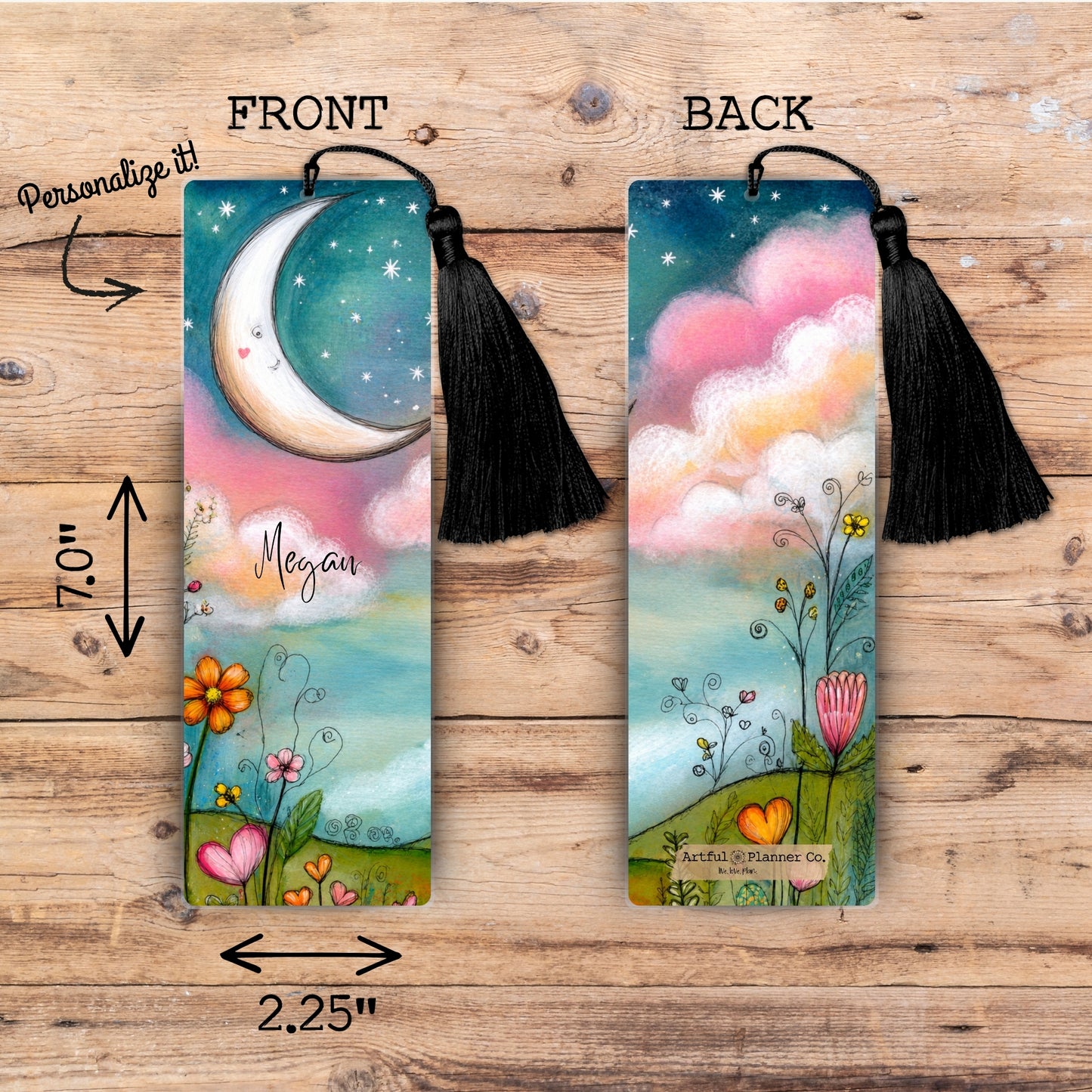Sweet Moon Dreams Personalized Bookmark