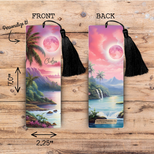 Tropical Moon Personalized Bookmark