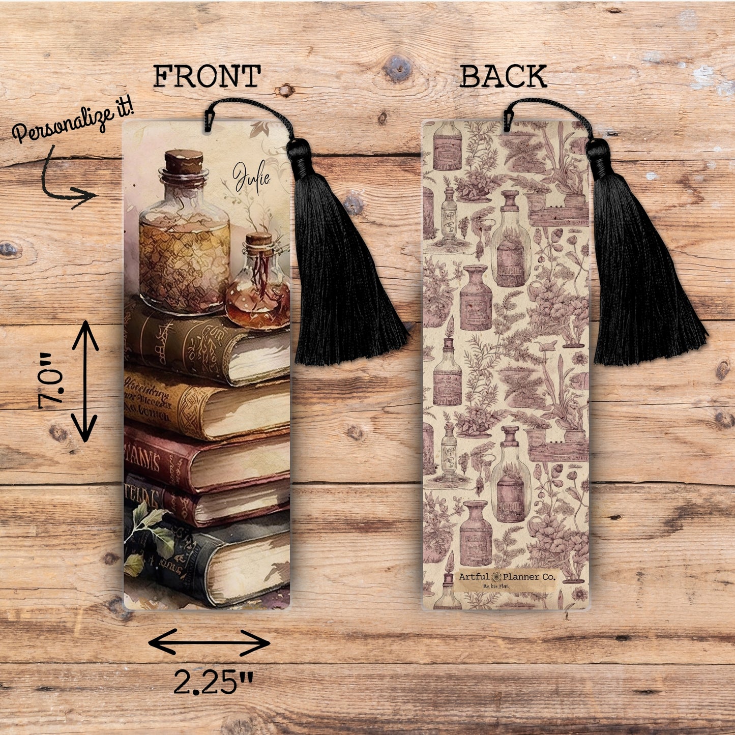 Vintage Apothecary Personalized Bookmark