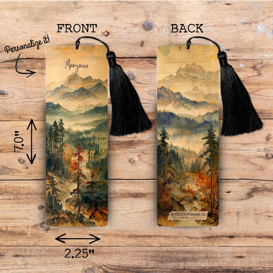 Vintage Mountains Personalized Bookmark