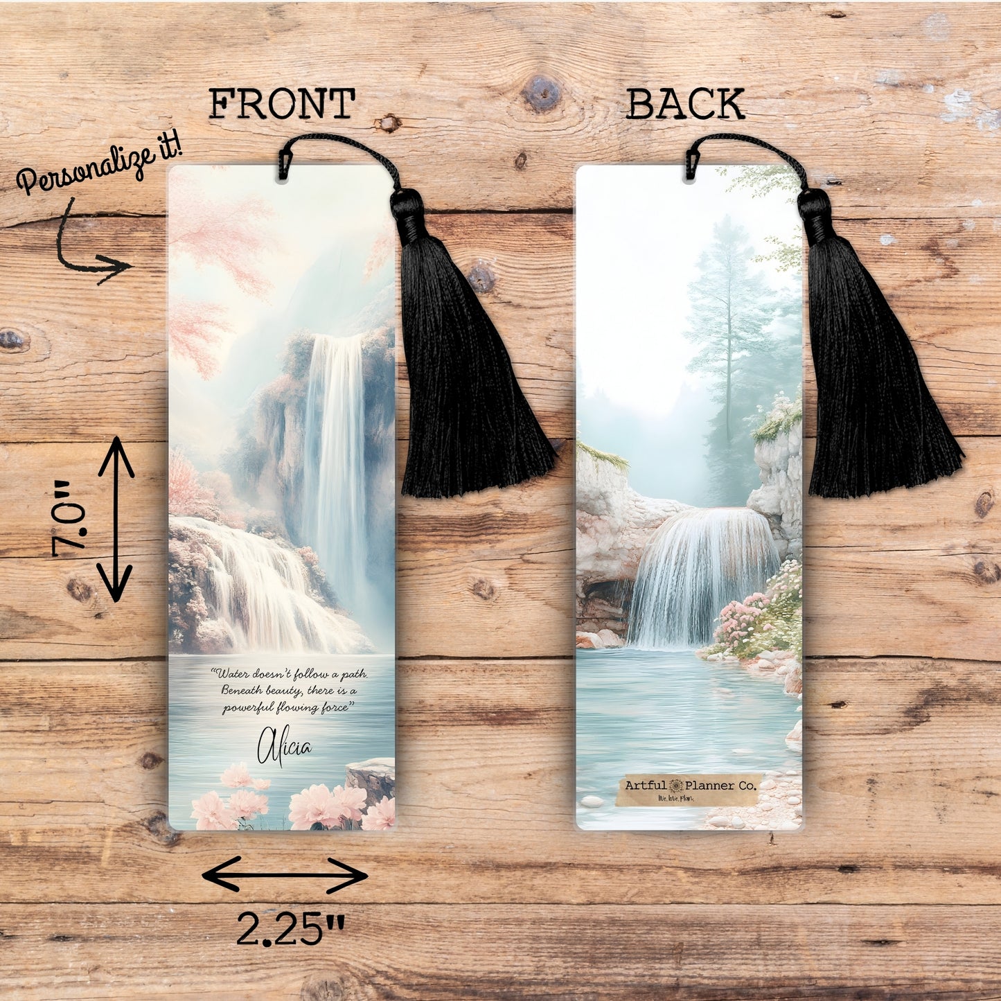 Wandering Waterfalls Personalized Bookmark