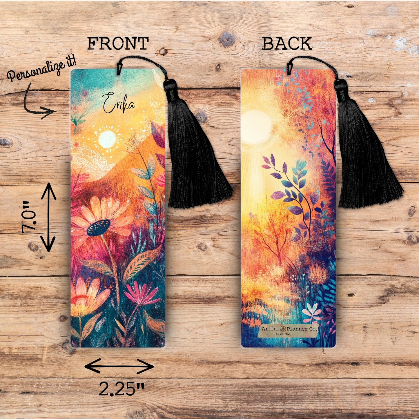 Whimsy Sunset Personalized Bookmark