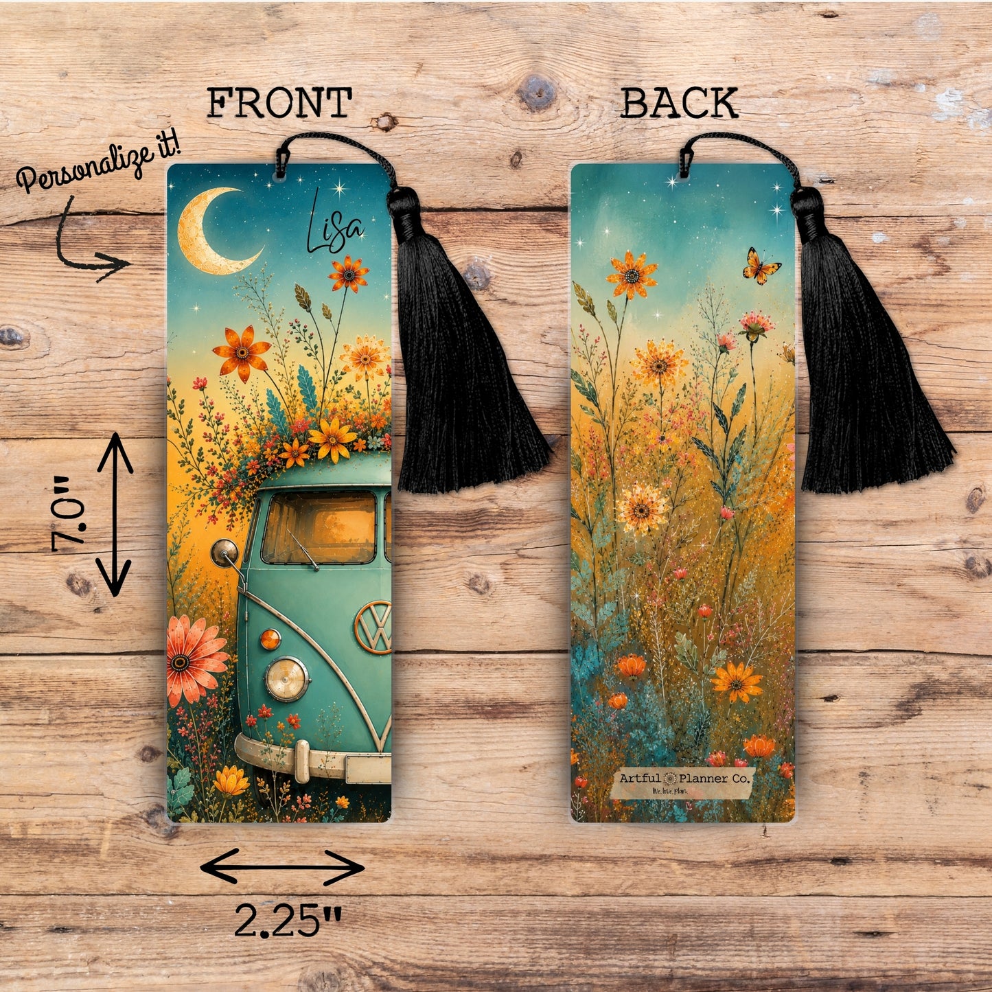 Wildflower Wanderer Personalized Bookmark