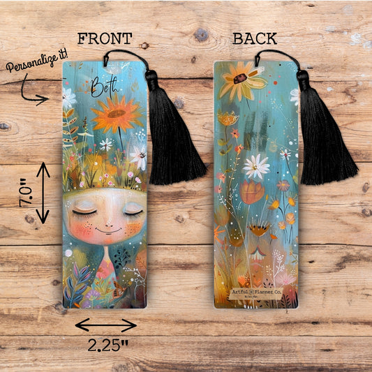 Wildflower Wishes Personalized Bookmark
