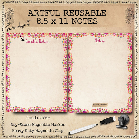 Personalized Artful Reusable Note Page