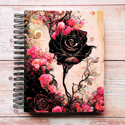 Gothic Black Rose Personalized Planner