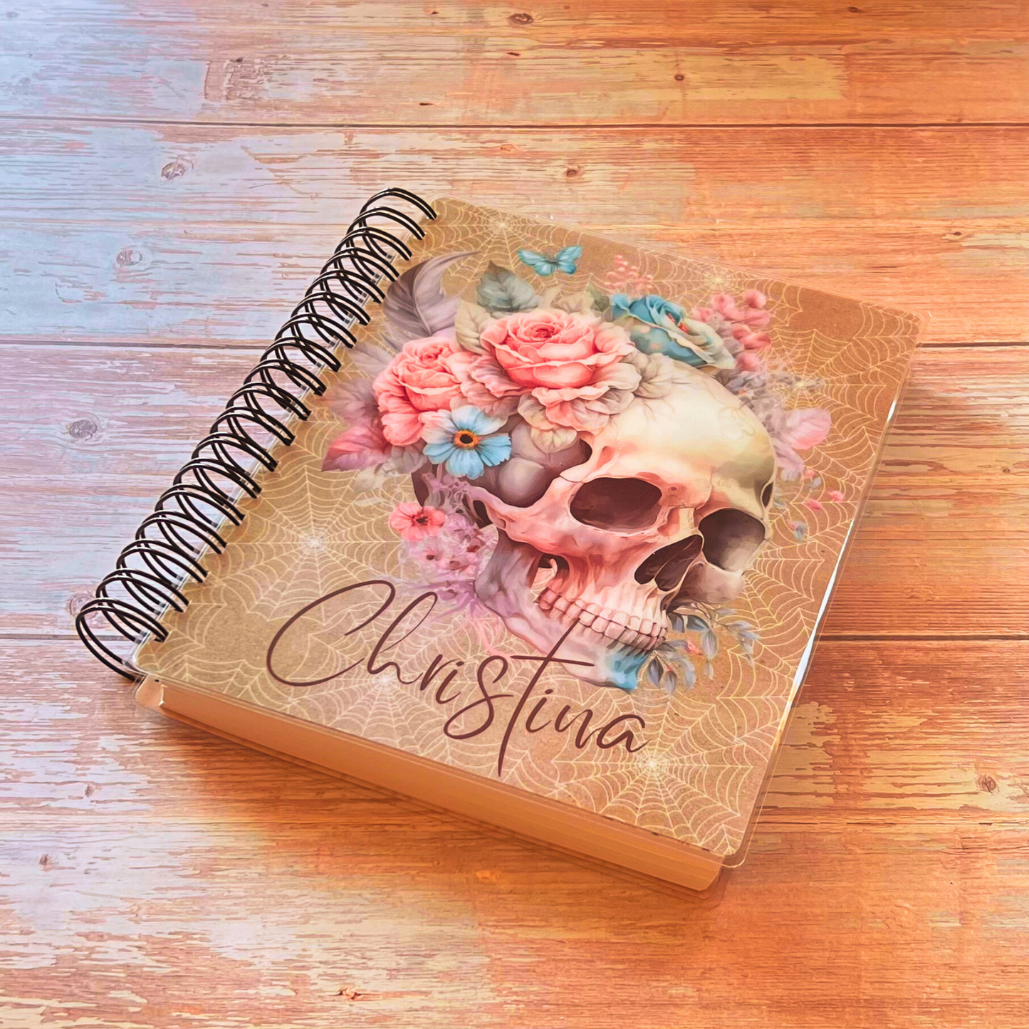 Personalized 6 Month Daily Planner | Bohemian Floral Skull