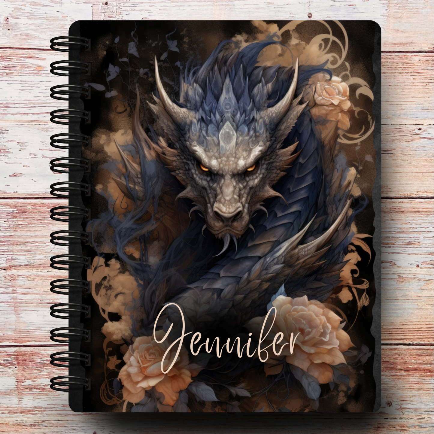 Dark Floral Dragon Custom Planner