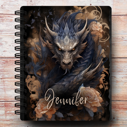 Dark Floral Dragon Custom Planner