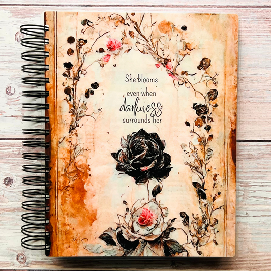 Personalized Black Rose Planner