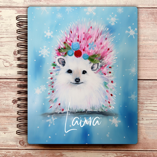 Festive Hedgehog Personal Notebook Journal - Limited Edition