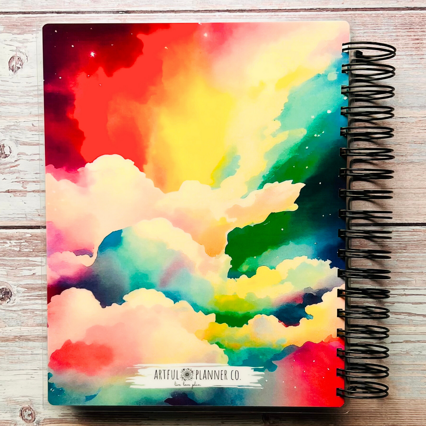 Abstract Rainbow Moon Custom Planner