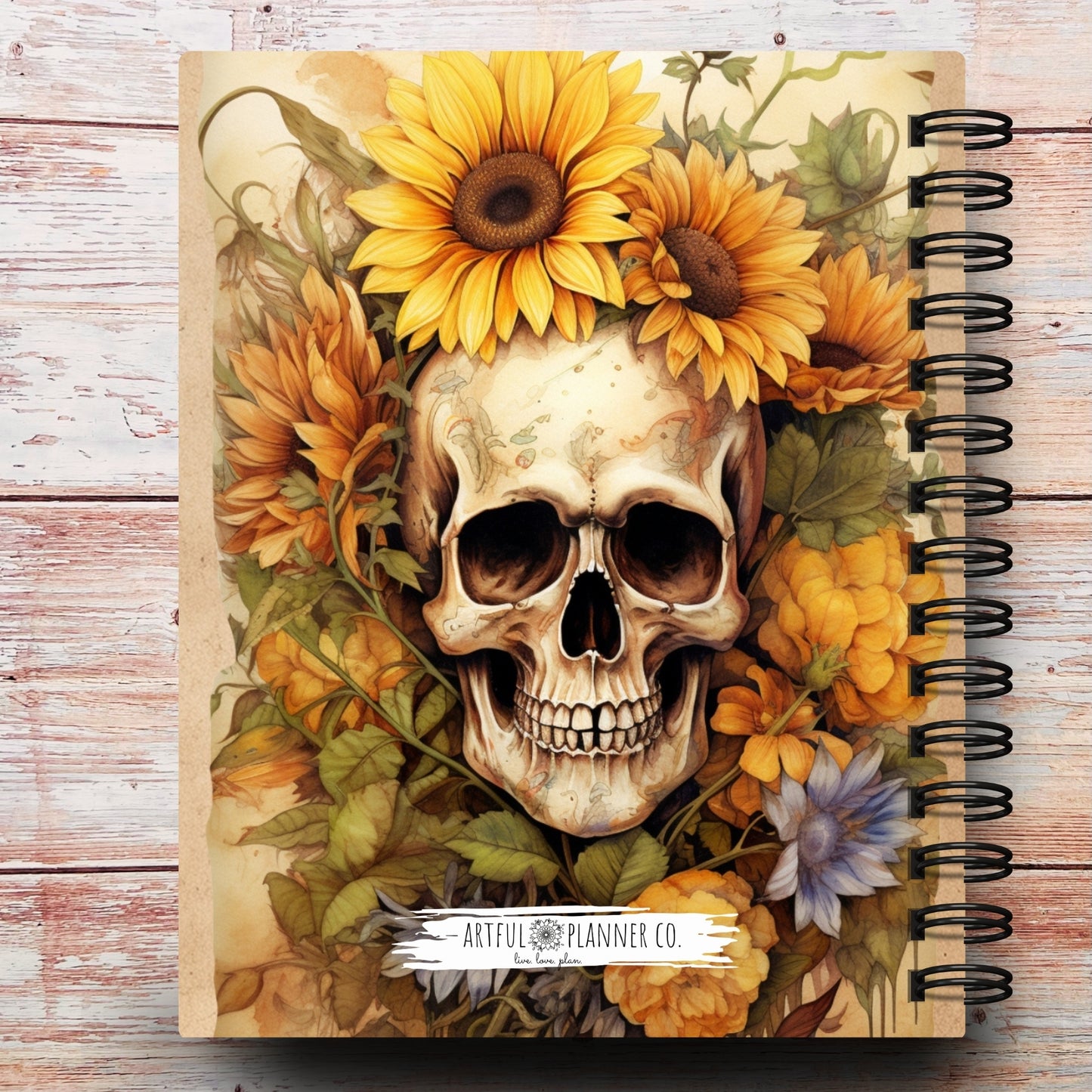 Sunflower Skull Custom Planner