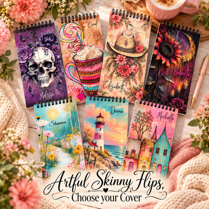 Artful Skinny Flip Pads – Choose Your Cover | Personalized 4.75 x 9.5 Notepads