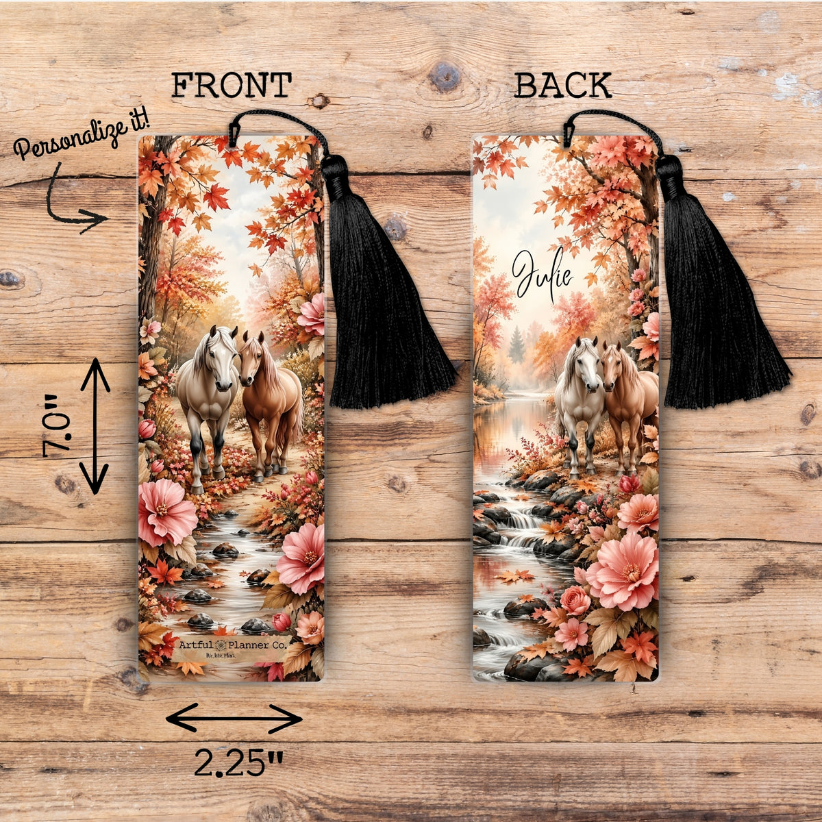 Autumn Companions Personalized Bookmark