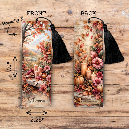 Autumn's Glow Personalized Bookmark