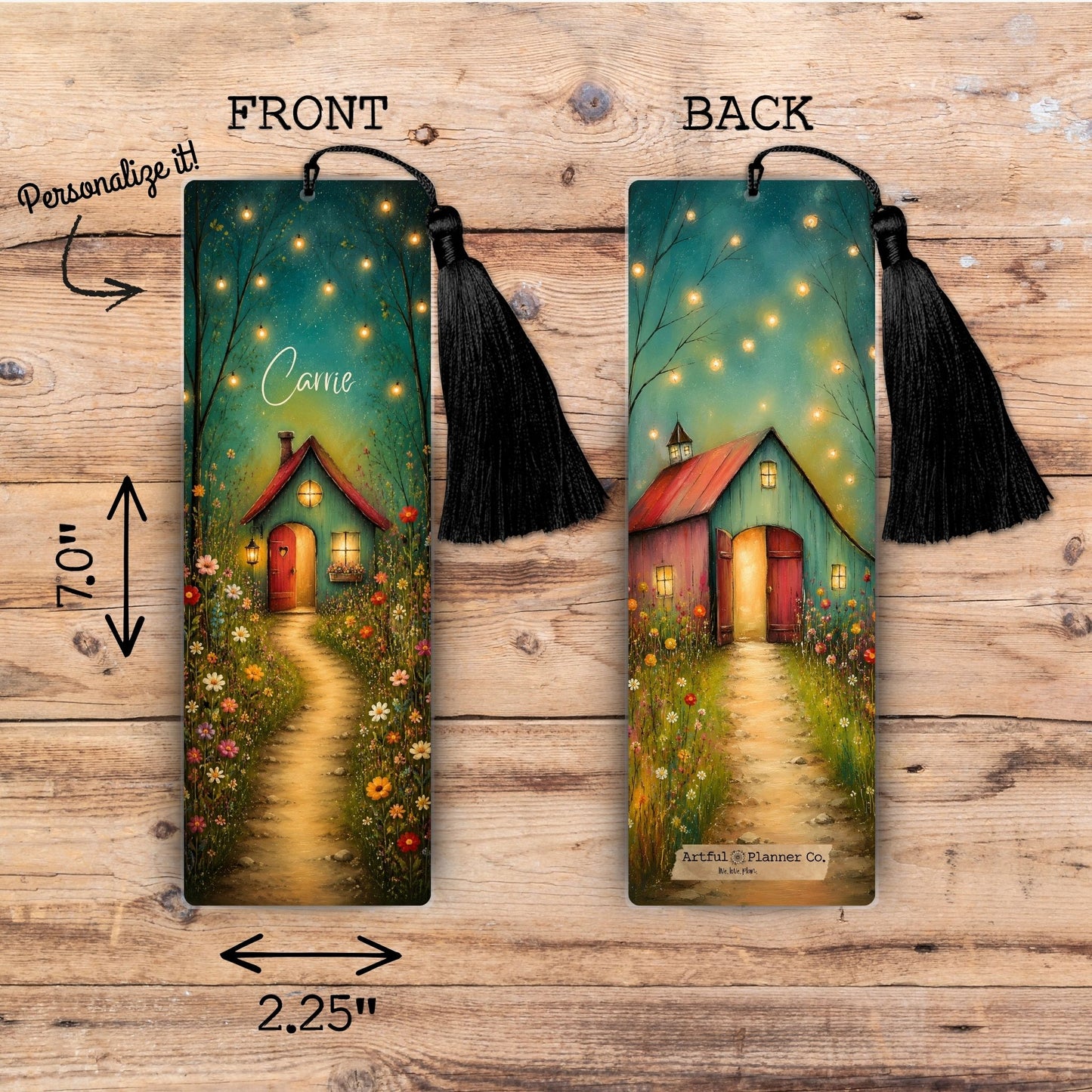 Whimsy Homestead Barn Personalized Bookmark
