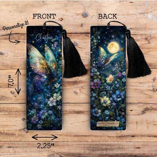Dark Butterfly Wishes Personalized Bookmark
