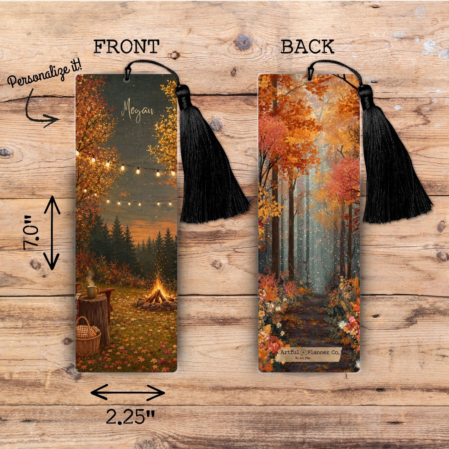 Dark Fall Nights Personalized Bookmark
