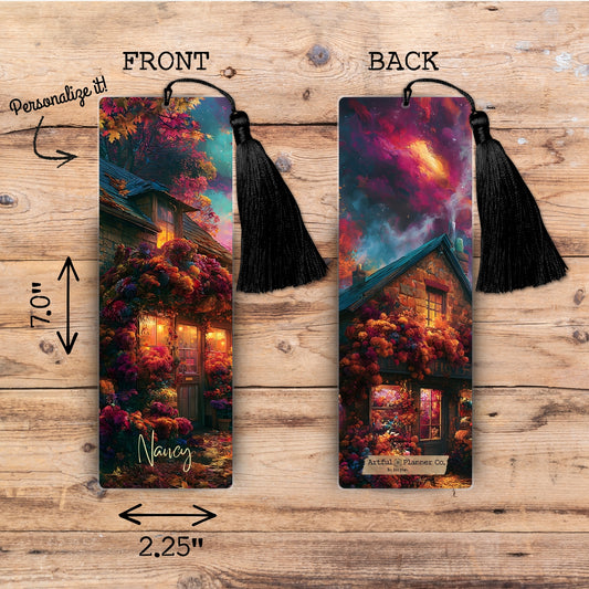 Enchanted Autumn Lane Personalized Bookmark
