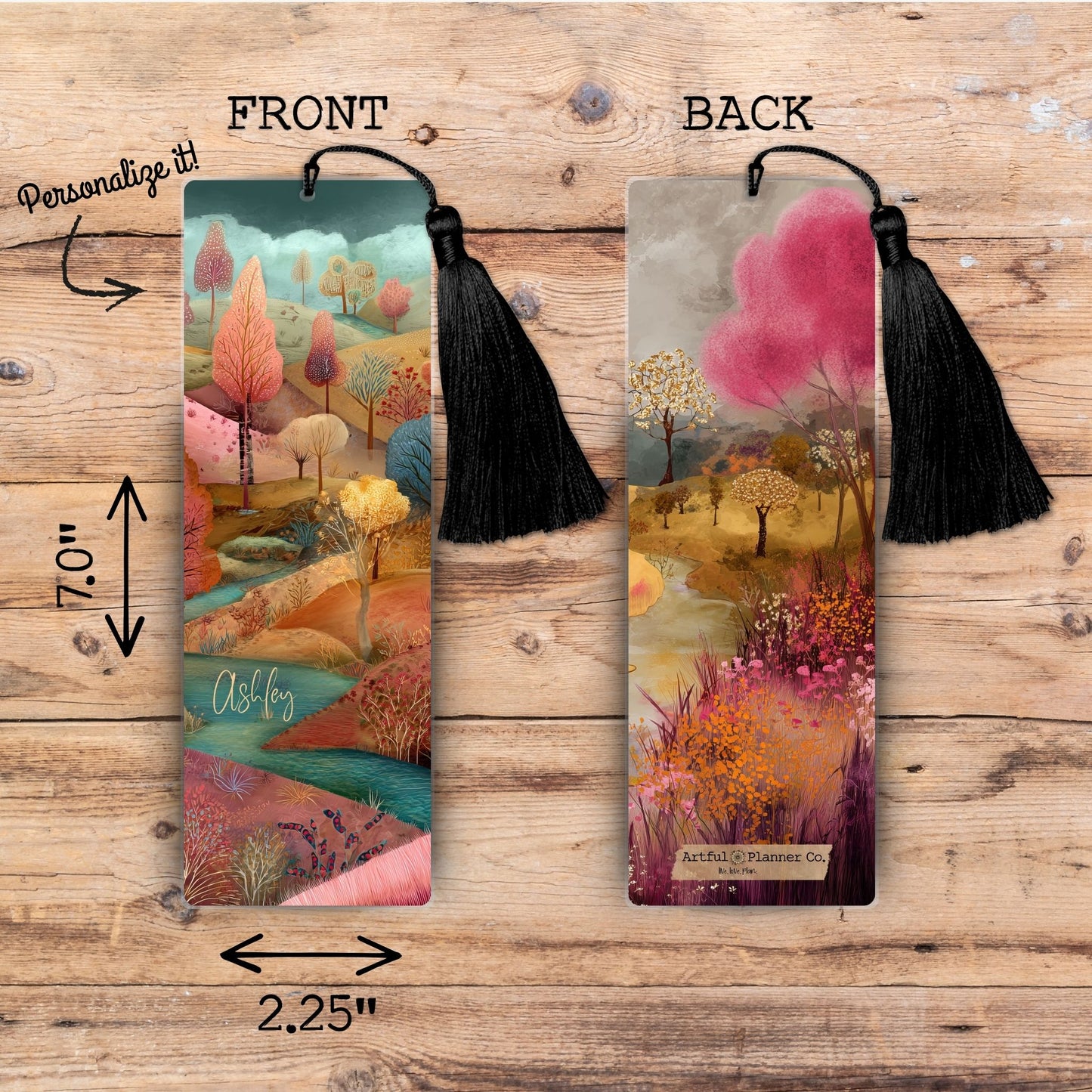 Enchanted Fall Forest Personalized Bookmark