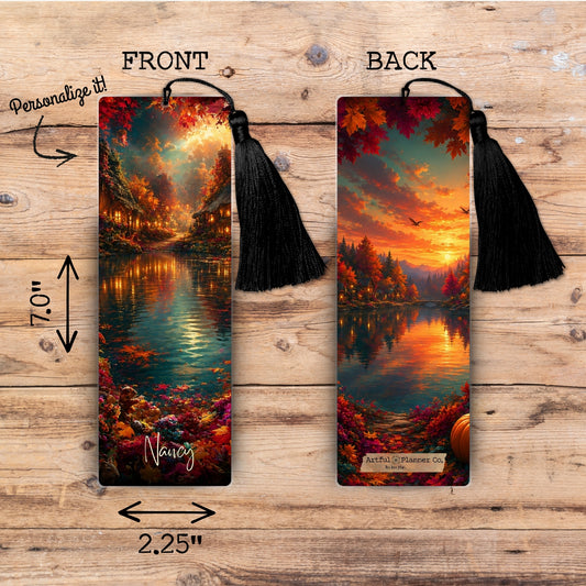 Enchanted Fall Lake Personalized Bookmark