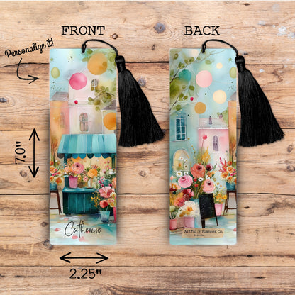 Flower Market Personalized Bookmark