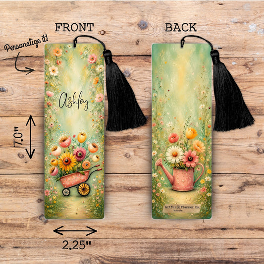 Whimsy Homestead Flowers Personalized Bookmark