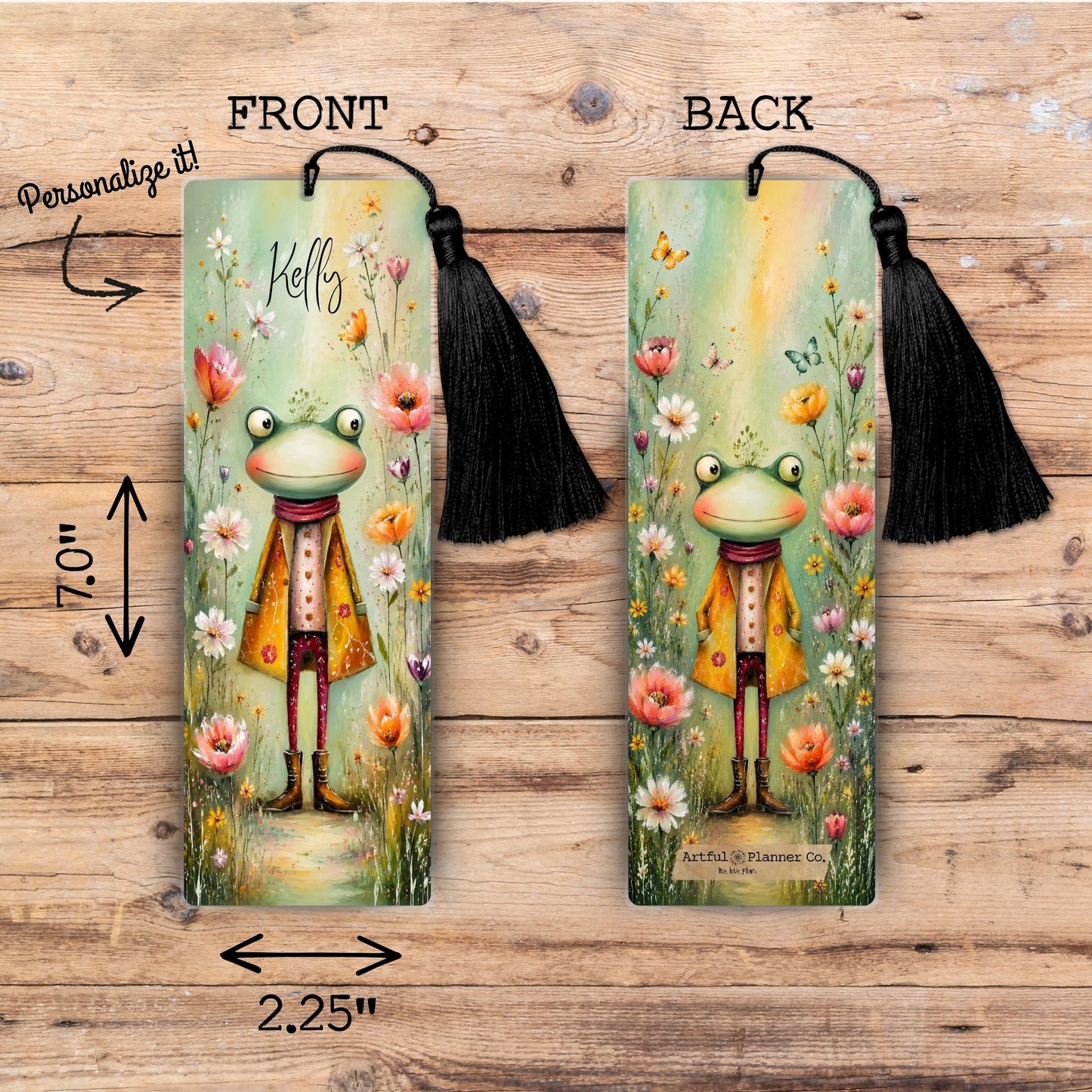 Whimsy Homestead Frog Personalized Bookmark