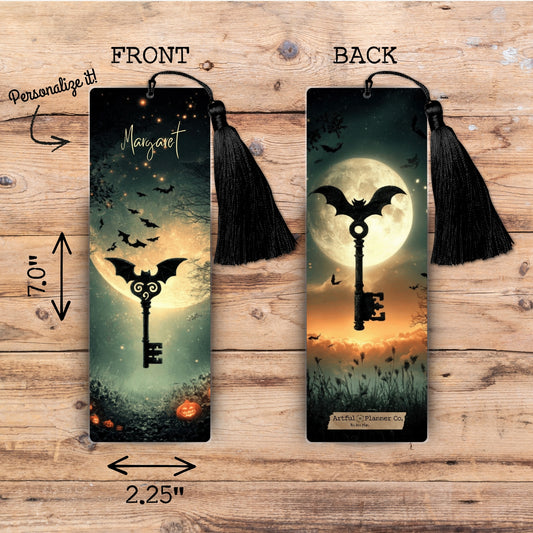 Hallow Bat Personalized Bookmark